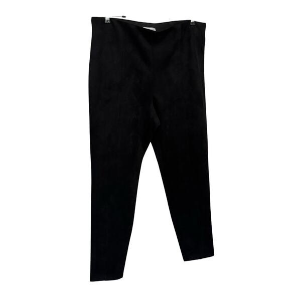 Loft Women’s XL Pull On Pants Black Velvet Like Elastic Waist Career Night Out - Picture 4 of 7